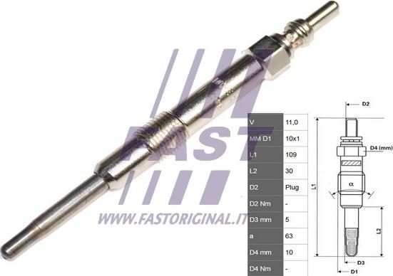 Fast FT82733 - Свеча накаливания autospares.lv
