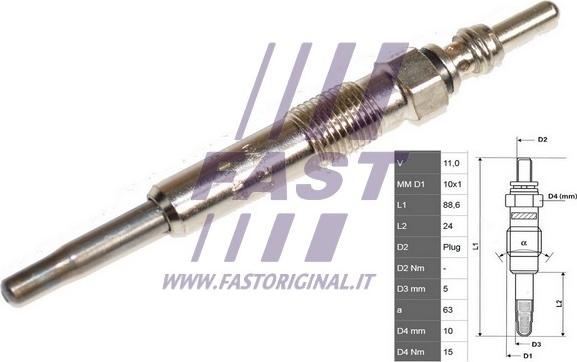 Fast FT82726 - Свеча накаливания autospares.lv