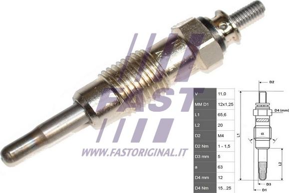 Fast FT82722 - Свеча накаливания autospares.lv