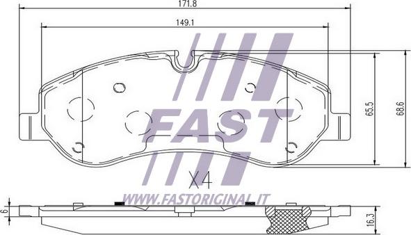 Fast FT29549 - Тормозные колодки, дисковые, комплект autospares.lv