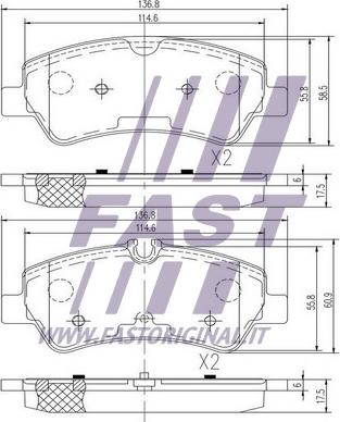 Fast FT29545 - Тормозные колодки, дисковые, комплект autospares.lv