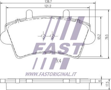 Fast FT29540 - Тормозные колодки, дисковые, комплект autospares.lv