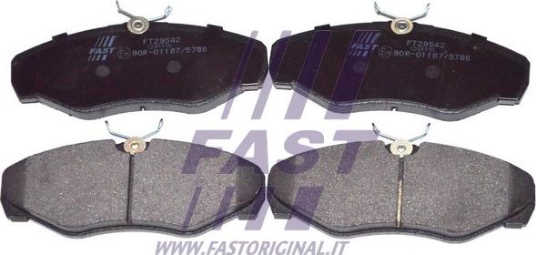 Fast FT29542 - Тормозные колодки, дисковые, комплект autospares.lv