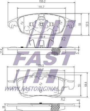 Fast FT29514 - Тормозные колодки, дисковые, комплект autospares.lv