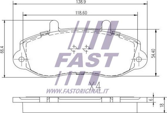 Fast FT29539 - Тормозные колодки, дисковые, комплект autospares.lv