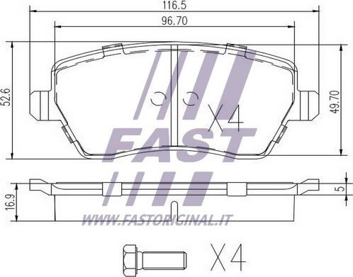 Fast FT29530 - Тормозные колодки, дисковые, комплект autospares.lv