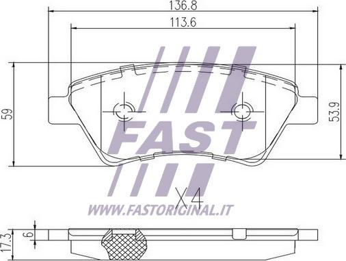 Fast FT29531 - Тормозные колодки, дисковые, комплект autospares.lv