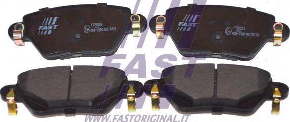 Fast FT29533 - Тормозные колодки, дисковые, комплект autospares.lv