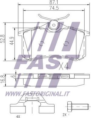 Fast FT29520 - Тормозные колодки, дисковые, комплект autospares.lv