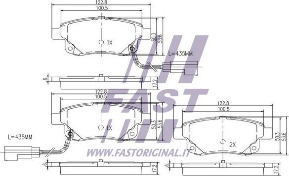 Fast FT29523 - Тормозные колодки, дисковые, комплект autospares.lv