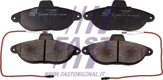 Fast FT29067 - Тормозные колодки, дисковые, комплект autospares.lv