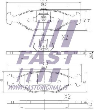 Fast FT29008 - Тормозные колодки, дисковые, комплект autospares.lv