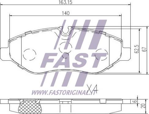 Fast FT29019 - Тормозные колодки, дисковые, комплект autospares.lv