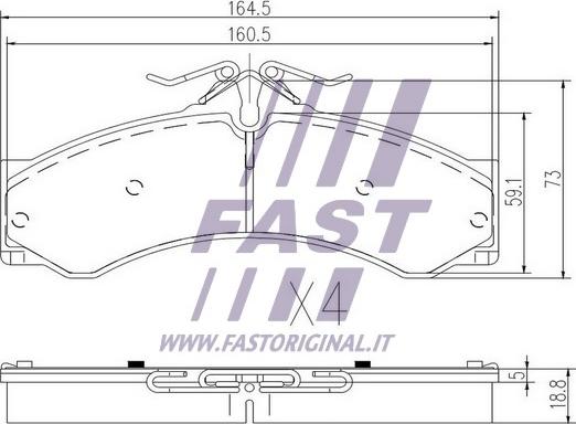 Fast FT29015 - Тормозные колодки, дисковые, комплект autospares.lv