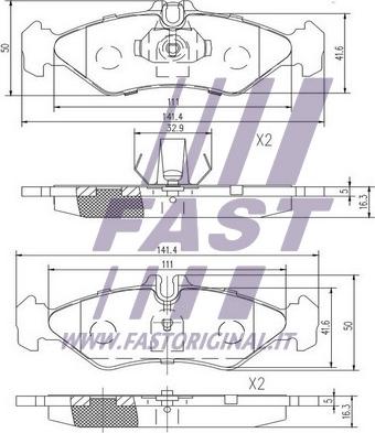 Fast FT29017 - Тормозные колодки, дисковые, комплект autospares.lv