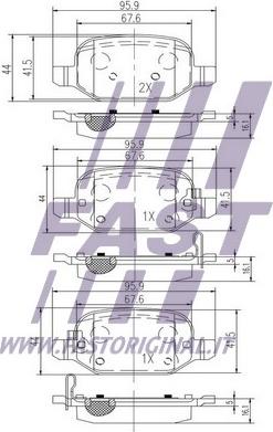 Fast FT29089 - Тормозные колодки, дисковые, комплект autospares.lv