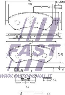 Fast FT29152 - Тормозные колодки, дисковые, комплект autospares.lv