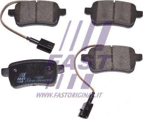 Fast FT29168 - Тормозные колодки, дисковые, комплект autospares.lv