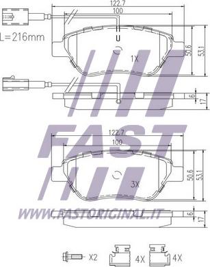 Fast FT29112 - Тормозные колодки, дисковые, комплект autospares.lv