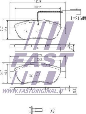 Fast FT29123 - Тормозные колодки, дисковые, комплект autospares.lv
