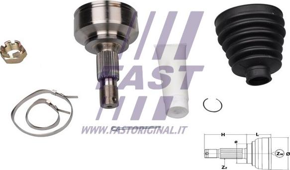 Fast FT25090K - Шарнирный комплект, ШРУС, приводной вал autospares.lv