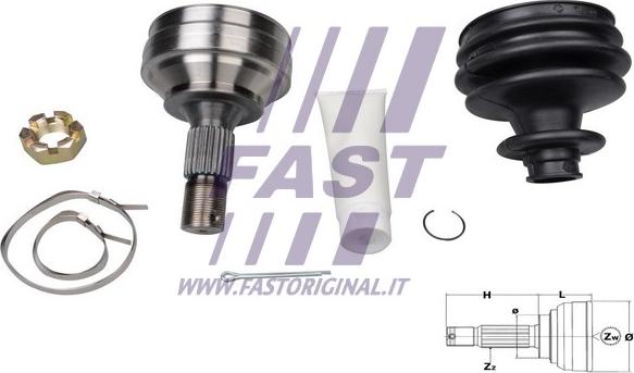 Fast FT25089K - Шарнирный комплект, ШРУС, приводной вал autospares.lv