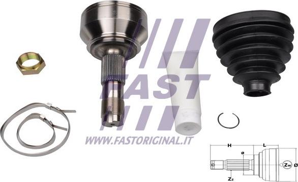 Fast FT25080K - Шарнирный комплект, ШРУС, приводной вал autospares.lv