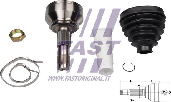 Fast FT25079K - Шарнирный комплект, ШРУС, приводной вал autospares.lv