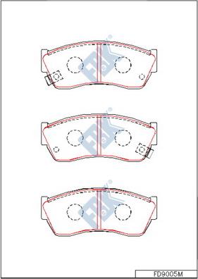 FBK FD9005M - Тормозные колодки, дисковые, комплект autospares.lv