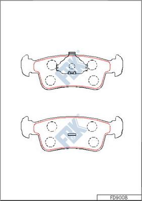 FBK FD9008 - Тормозные колодки, дисковые, комплект autospares.lv