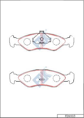 FBK FD9003 - Тормозные колодки, дисковые, комплект autospares.lv