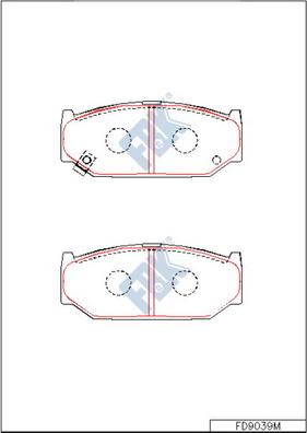 FBK FD9039M - Тормозные колодки, дисковые, комплект autospares.lv