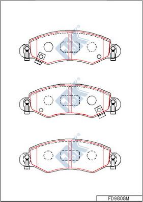 FBK FD9808M - Тормозные колодки, дисковые, комплект autospares.lv