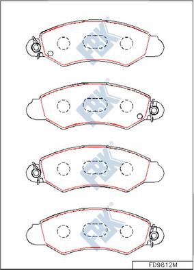 FBK FD9812M - Тормозные колодки, дисковые, комплект autospares.lv