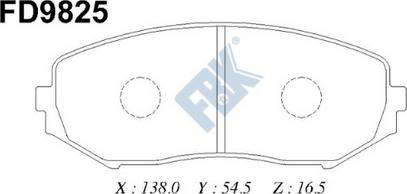 FBK FD9825 - Тормозные колодки, дисковые, комплект autospares.lv