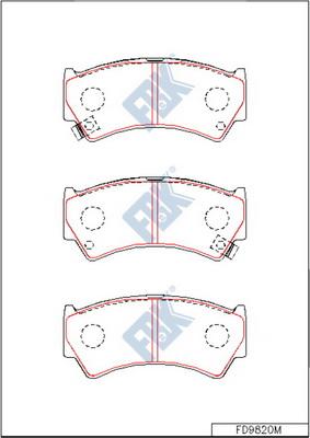 FBK FD9820M - Тормозные колодки, дисковые, комплект autospares.lv