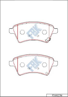 FBK FD9823M - Тормозные колодки, дисковые, комплект autospares.lv