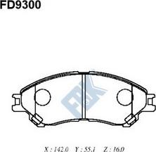 FBK FD9300 - Тормозные колодки, дисковые, комплект autospares.lv