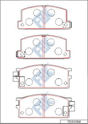 FBK FD4006M - Тормозные колодки, дисковые, комплект autospares.lv