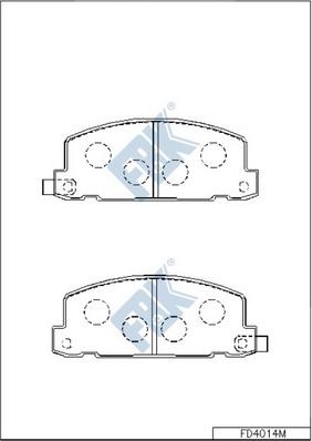 FBK FD4014M - Тормозные колодки, дисковые, комплект autospares.lv