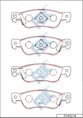 FBK FD4021M - Тормозные колодки, дисковые, комплект autospares.lv