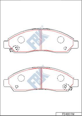 FBK FD4801M - Тормозные колодки, дисковые, комплект autospares.lv