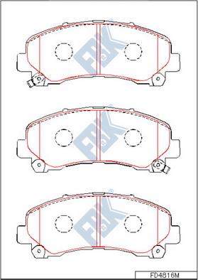 FBK FD4816M - Тормозные колодки, дисковые, комплект autospares.lv