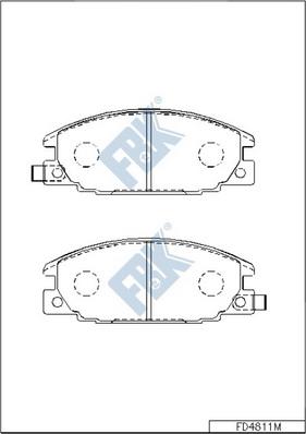 FBK FD4811M - Тормозные колодки, дисковые, комплект autospares.lv