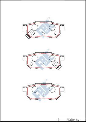 FBK FD5044M - Тормозные колодки, дисковые, комплект autospares.lv