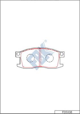 FBK FD5008 - Тормозные колодки, дисковые, комплект autospares.lv