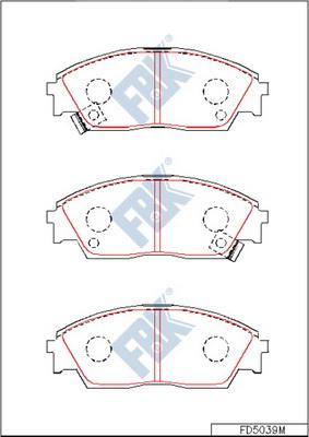 FBK FD5039M - Тормозные колодки, дисковые, комплект autospares.lv