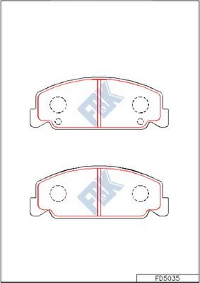 FBK FD5035 - Тормозные колодки, дисковые, комплект autospares.lv