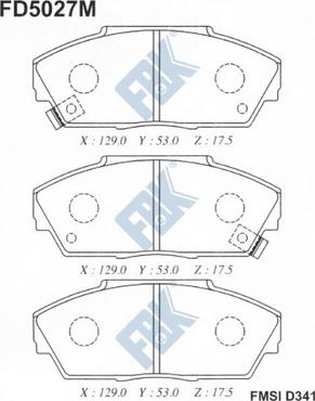 FBK FD5027M - Тормозные колодки, дисковые, комплект autospares.lv