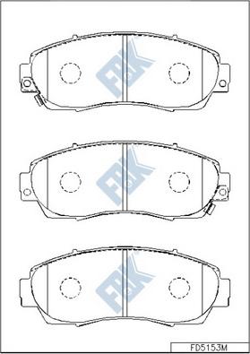 FBK FD5153M - Тормозные колодки, дисковые, комплект autospares.lv